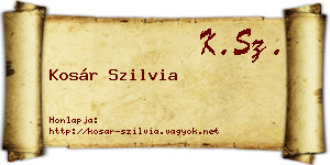 Kosár Szilvia névjegykártya